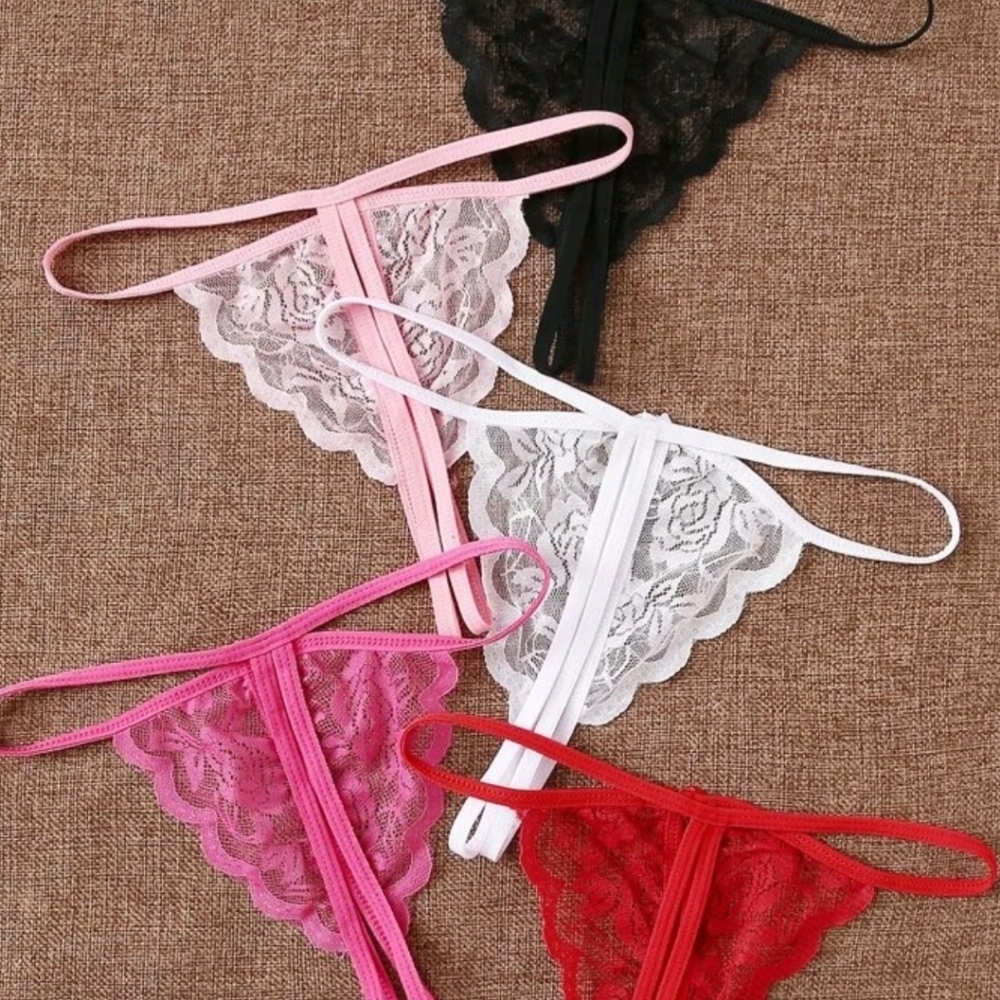 NWOT 5 Pairs Multi Colour Lace G-string Panties Lingerie Set Sexy